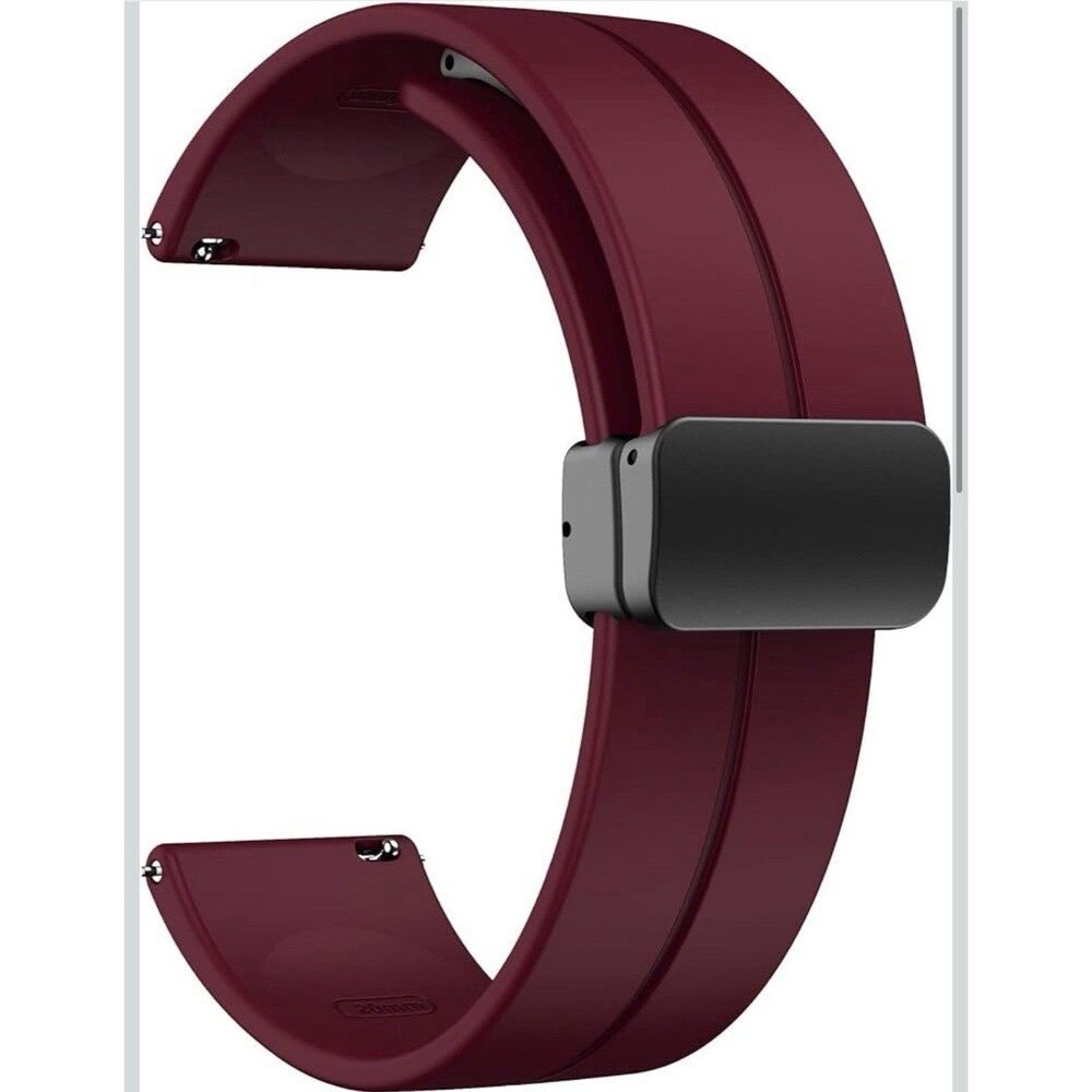 Silicone Band Watch Strap Magnetic Buckle 22mm 20mm 19mm 18mm 16mm Wine Red